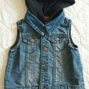 7 For All Makind denim vest with attached hood